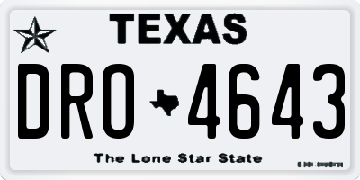 TX license plate DRO4643