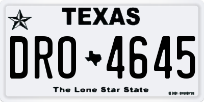TX license plate DRO4645