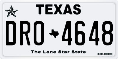 TX license plate DRO4648