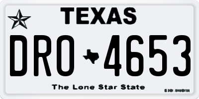TX license plate DRO4653