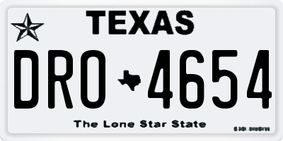 TX license plate DRO4654