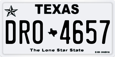 TX license plate DRO4657