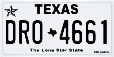 TX license plate DRO4661