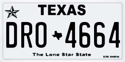 TX license plate DRO4664