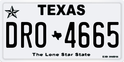 TX license plate DRO4665