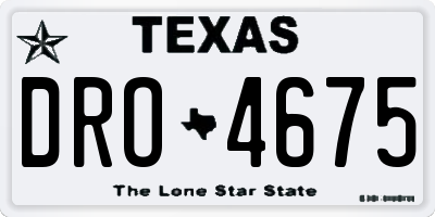 TX license plate DRO4675
