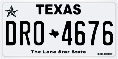 TX license plate DRO4676