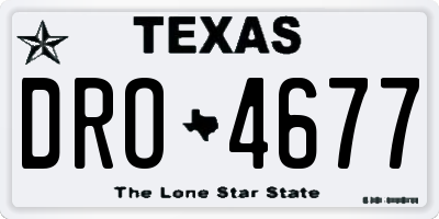 TX license plate DRO4677
