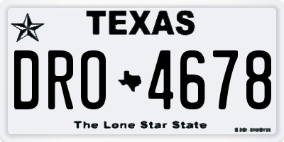 TX license plate DRO4678