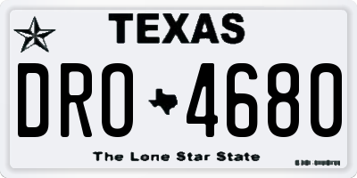 TX license plate DRO4680