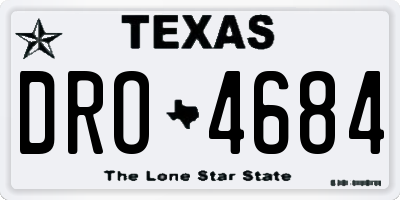 TX license plate DRO4684