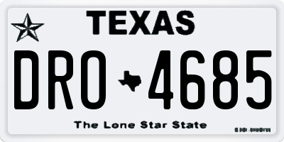 TX license plate DRO4685
