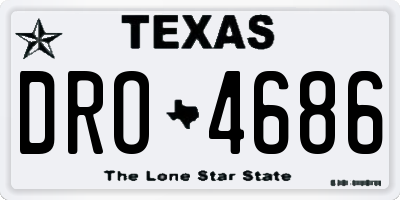 TX license plate DRO4686