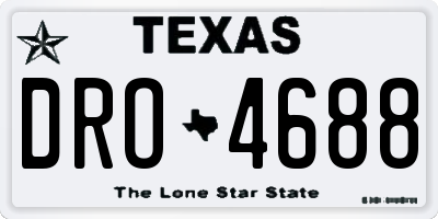 TX license plate DRO4688