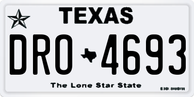 TX license plate DRO4693