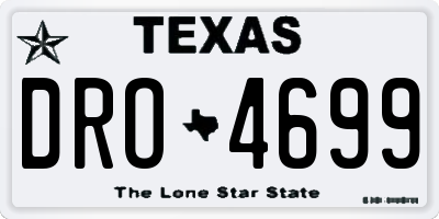 TX license plate DRO4699