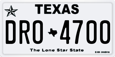 TX license plate DRO4700