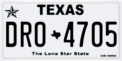TX license plate DRO4705