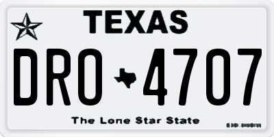 TX license plate DRO4707