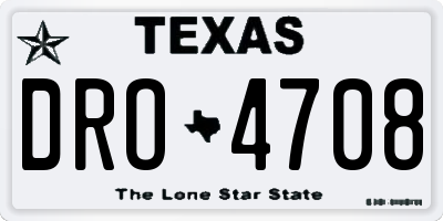 TX license plate DRO4708
