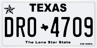 TX license plate DRO4709