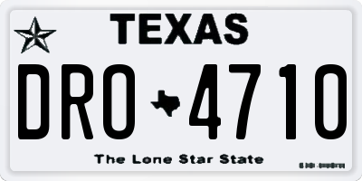 TX license plate DRO4710