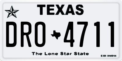 TX license plate DRO4711