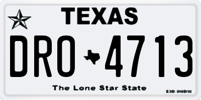 TX license plate DRO4713