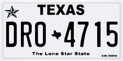 TX license plate DRO4715