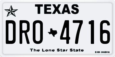 TX license plate DRO4716
