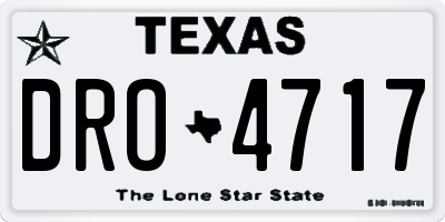 TX license plate DRO4717