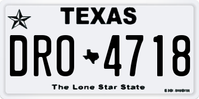 TX license plate DRO4718