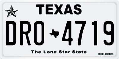 TX license plate DRO4719