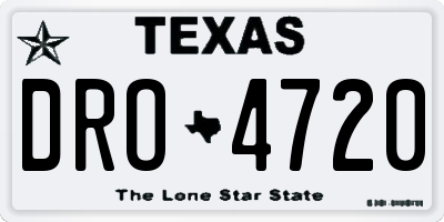 TX license plate DRO4720