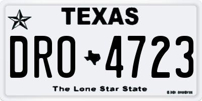 TX license plate DRO4723