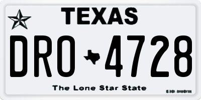 TX license plate DRO4728