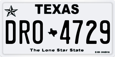 TX license plate DRO4729