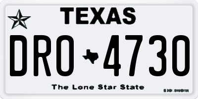 TX license plate DRO4730