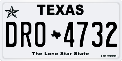 TX license plate DRO4732