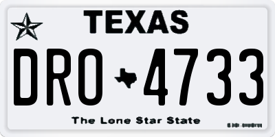 TX license plate DRO4733