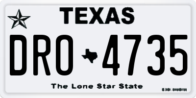 TX license plate DRO4735