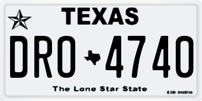 TX license plate DRO4740