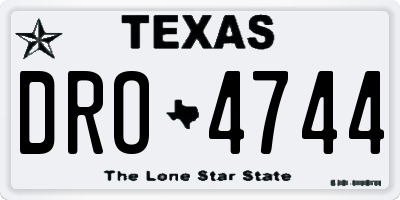 TX license plate DRO4744