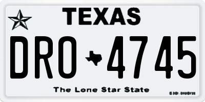 TX license plate DRO4745