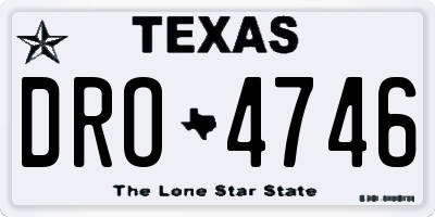 TX license plate DRO4746