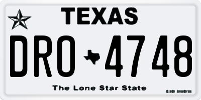 TX license plate DRO4748