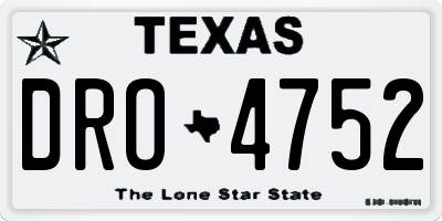 TX license plate DRO4752