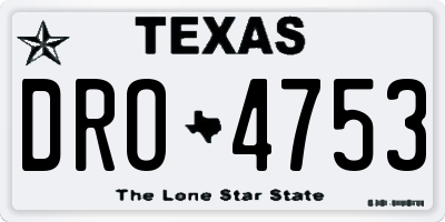 TX license plate DRO4753