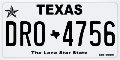 TX license plate DRO4756