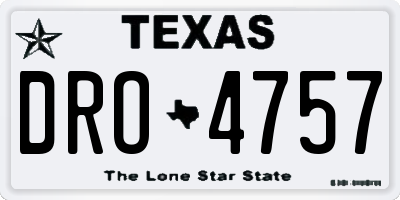 TX license plate DRO4757